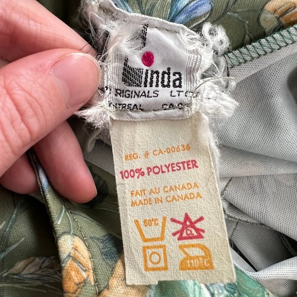 Vintage Union Made 60s 70s Floral Midi Dress Long Sleeve Fit & Flare Romantic - Picture 6 of 8